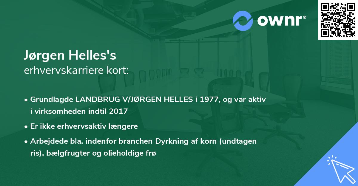 Jørgen Helles's erhvervskarriere kort