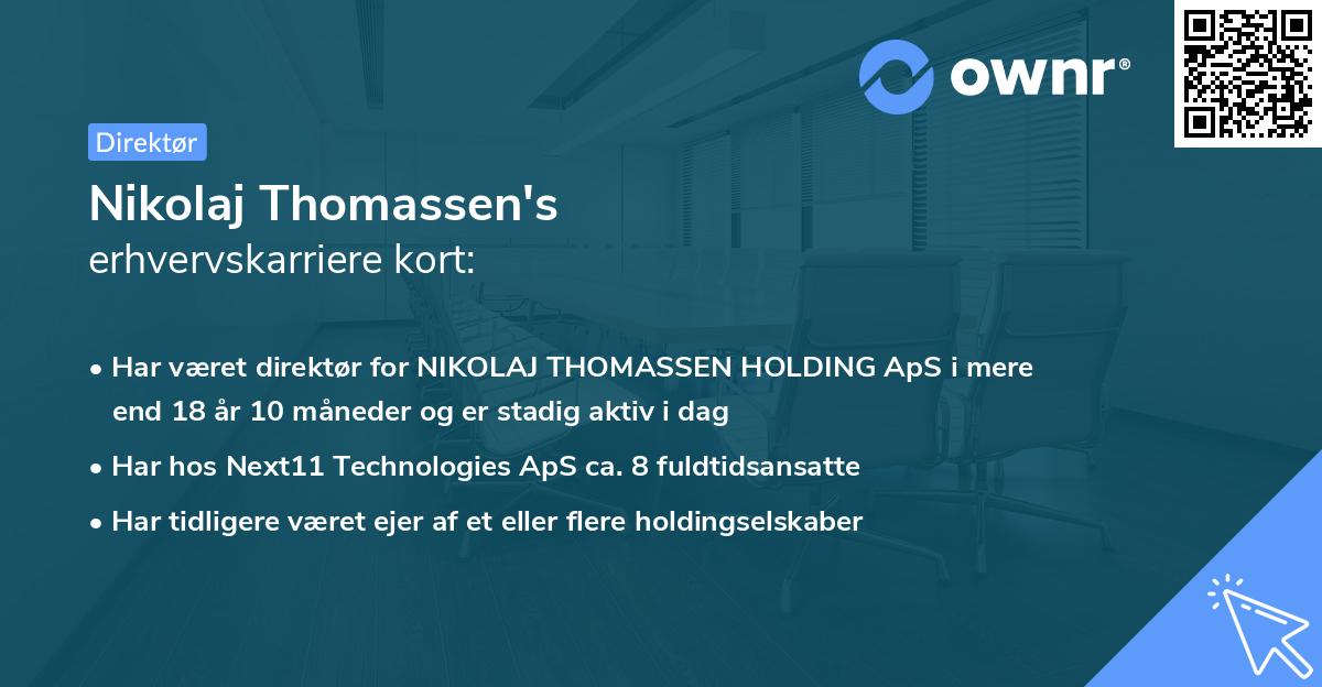 Nikolaj Thomassen's erhvervskarriere kort