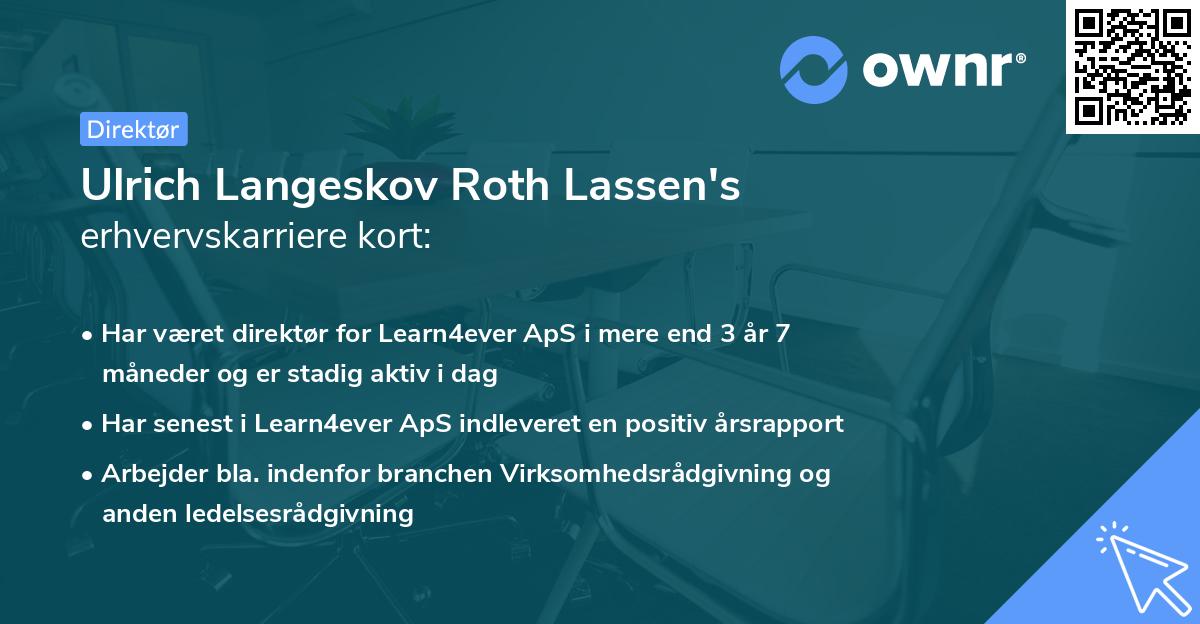 Ulrich Langeskov Roth Lassen's erhvervskarriere kort