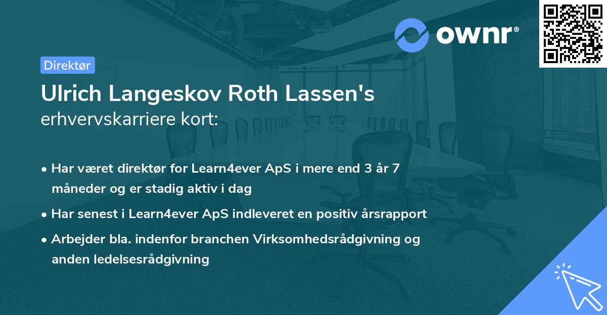 Ulrich Langeskov Roth Lassen's erhvervskarriere kort