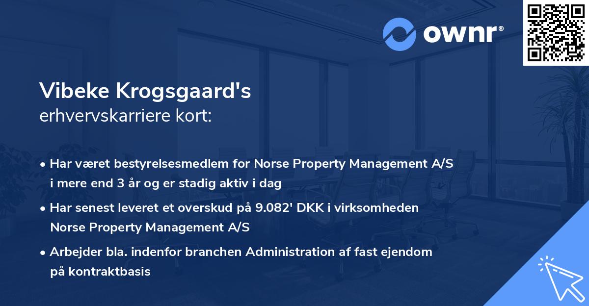 Vibeke Krogsgaard's erhvervskarriere kort