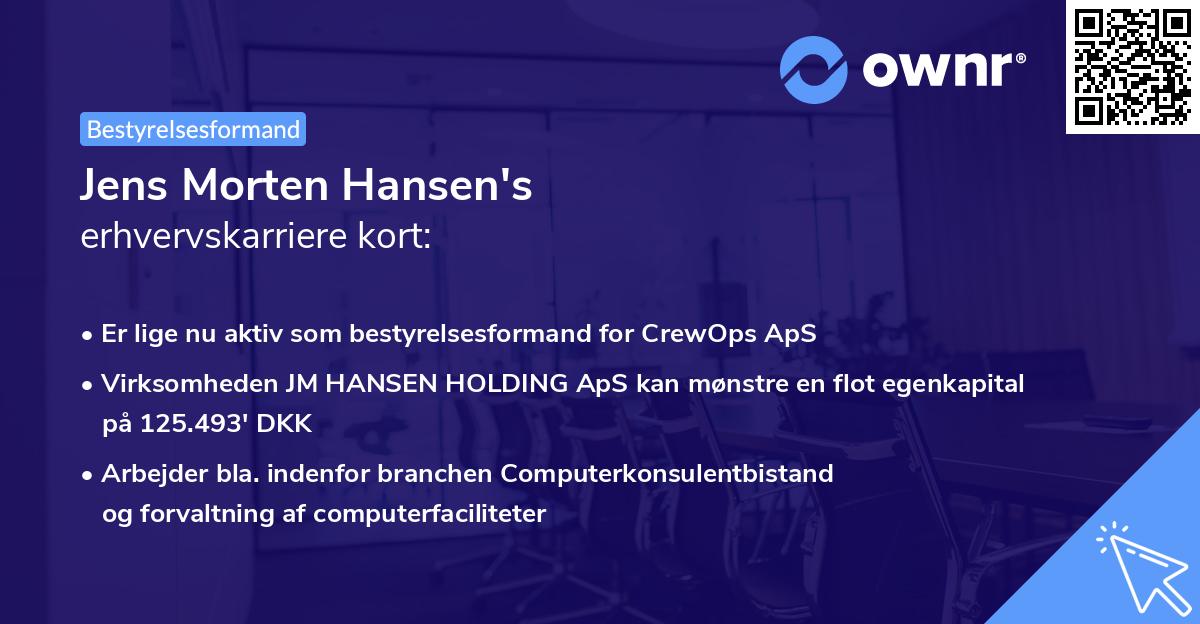 Jens Morten Hansen's erhvervskarriere kort