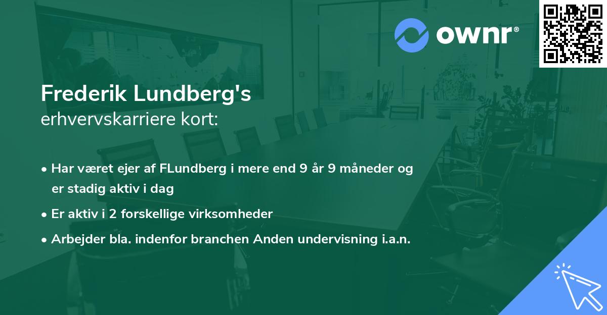 Frederik Lundberg's erhvervskarriere kort