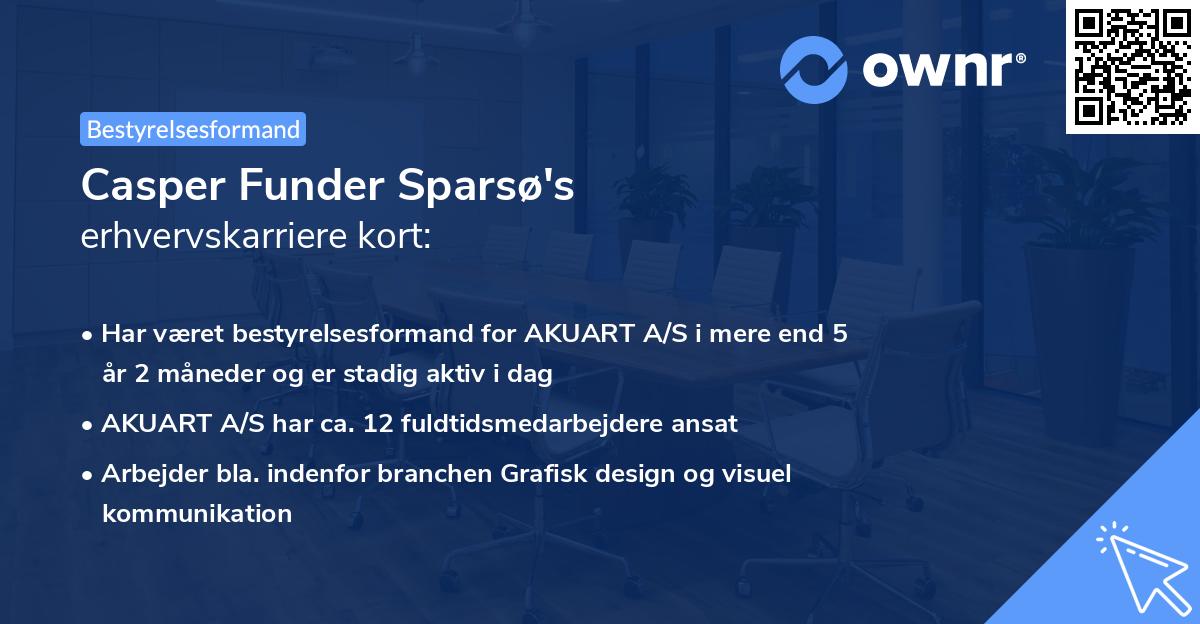 Casper Funder Sparsø's erhvervskarriere kort