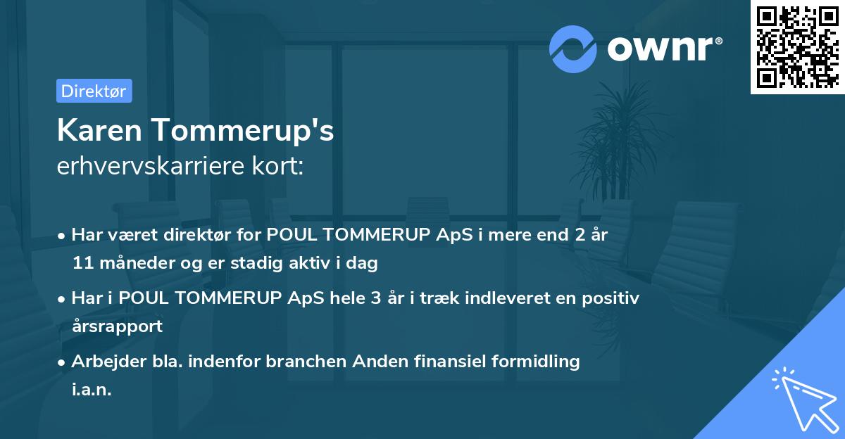 Karen Tommerup's erhvervskarriere kort
