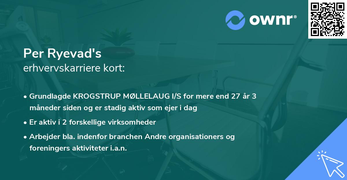 Per Ryevad's erhvervskarriere kort