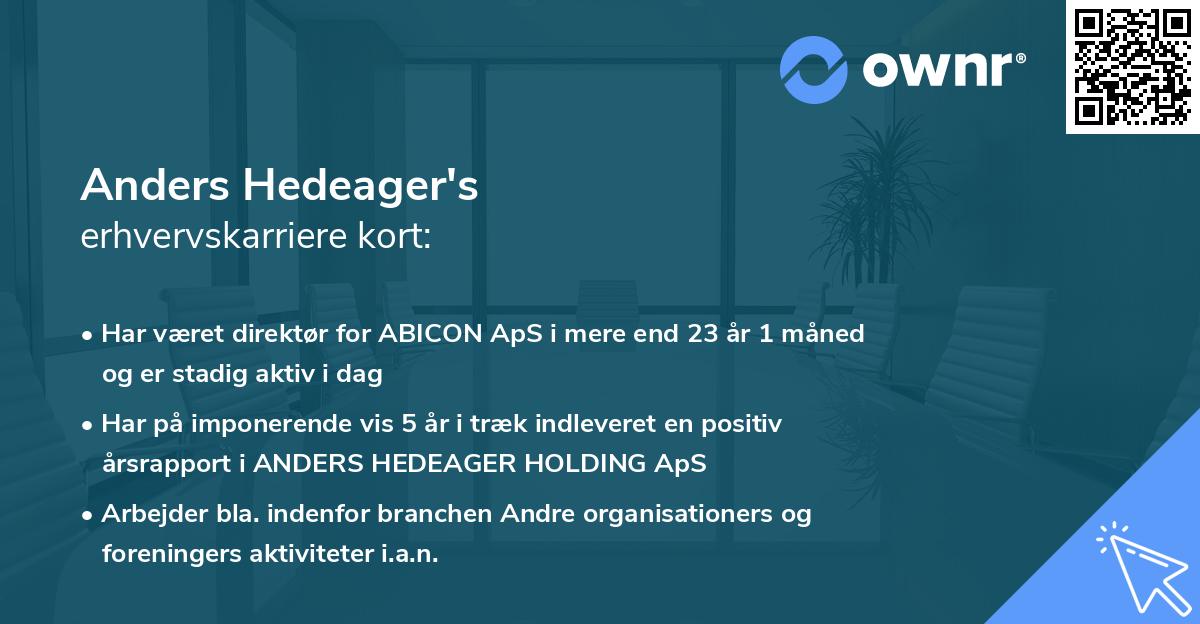 Anders Hedeager's erhvervskarriere kort