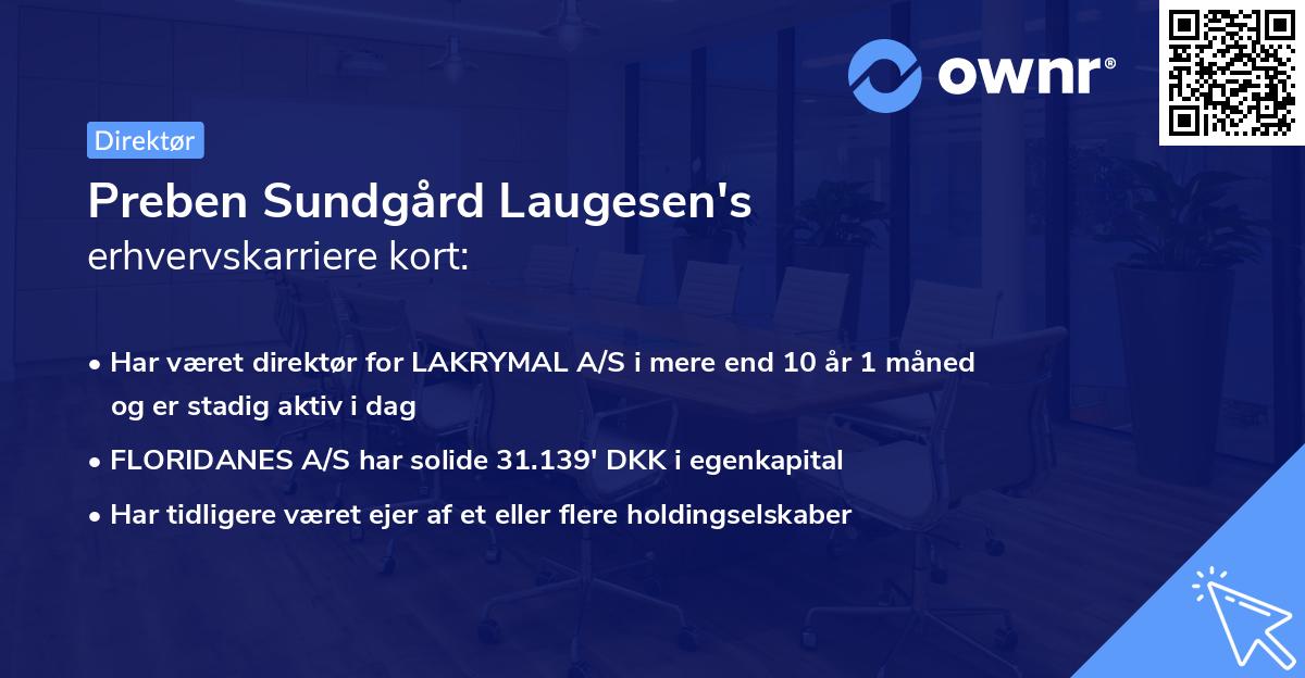 Preben Sundgård Laugesen's erhvervskarriere kort