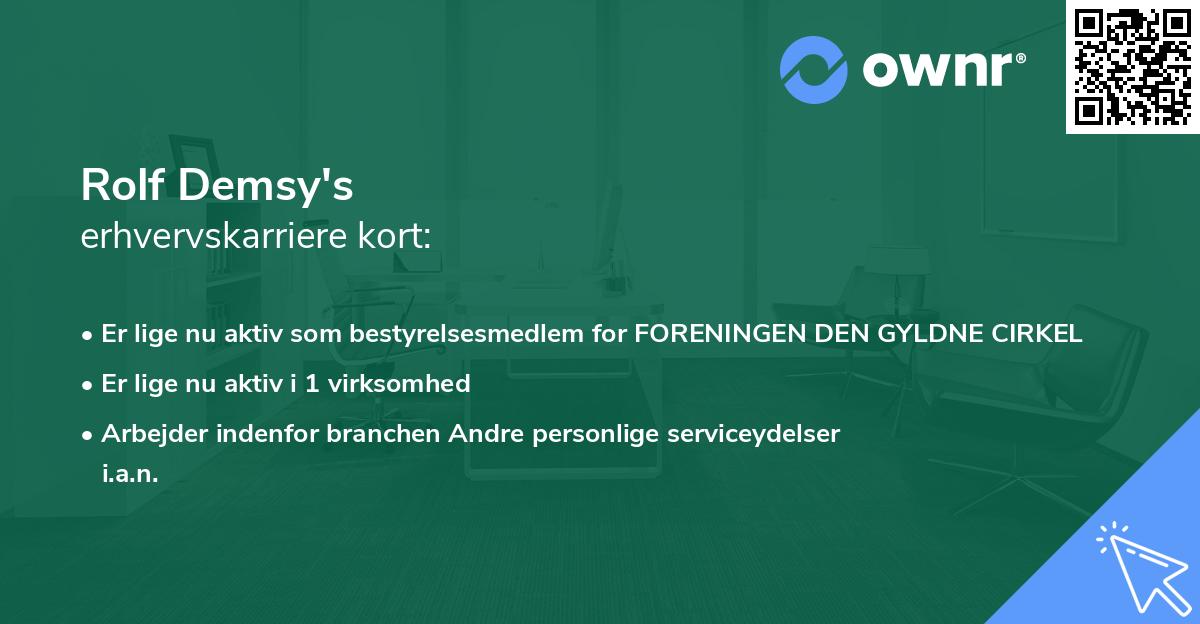 Rolf Demsy's erhvervskarriere kort