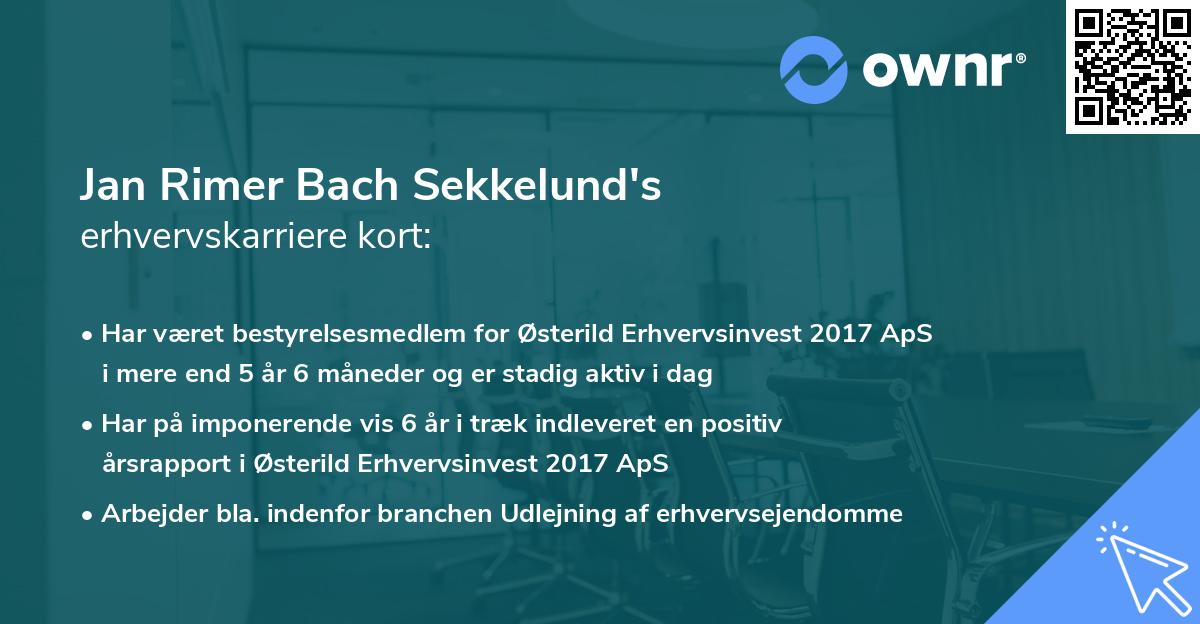 Jan Rimer Bach Sekkelund's erhvervskarriere kort