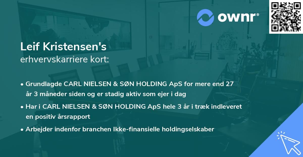 Leif Kristensen's erhvervskarriere kort