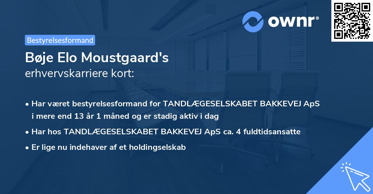 Bøje Elo Moustgaard's erhvervskarriere kort