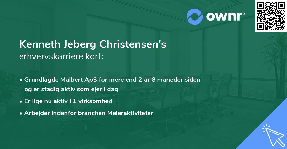 Kenneth Jeberg Christensen's erhvervskarriere kort