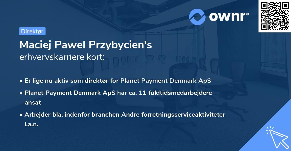 Maciej Pawel Przybycien's erhvervskarriere kort