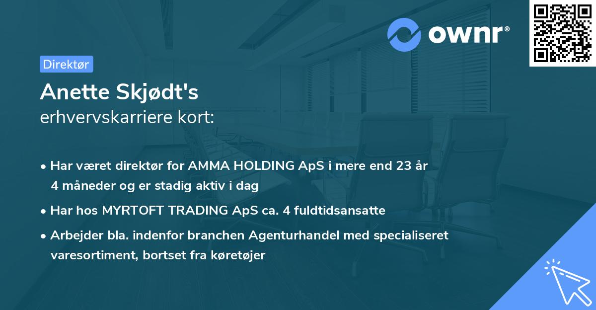 Anette Skjødt's erhvervskarriere kort
