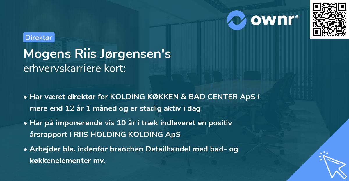 Mogens Riis Jørgensen's erhvervskarriere kort