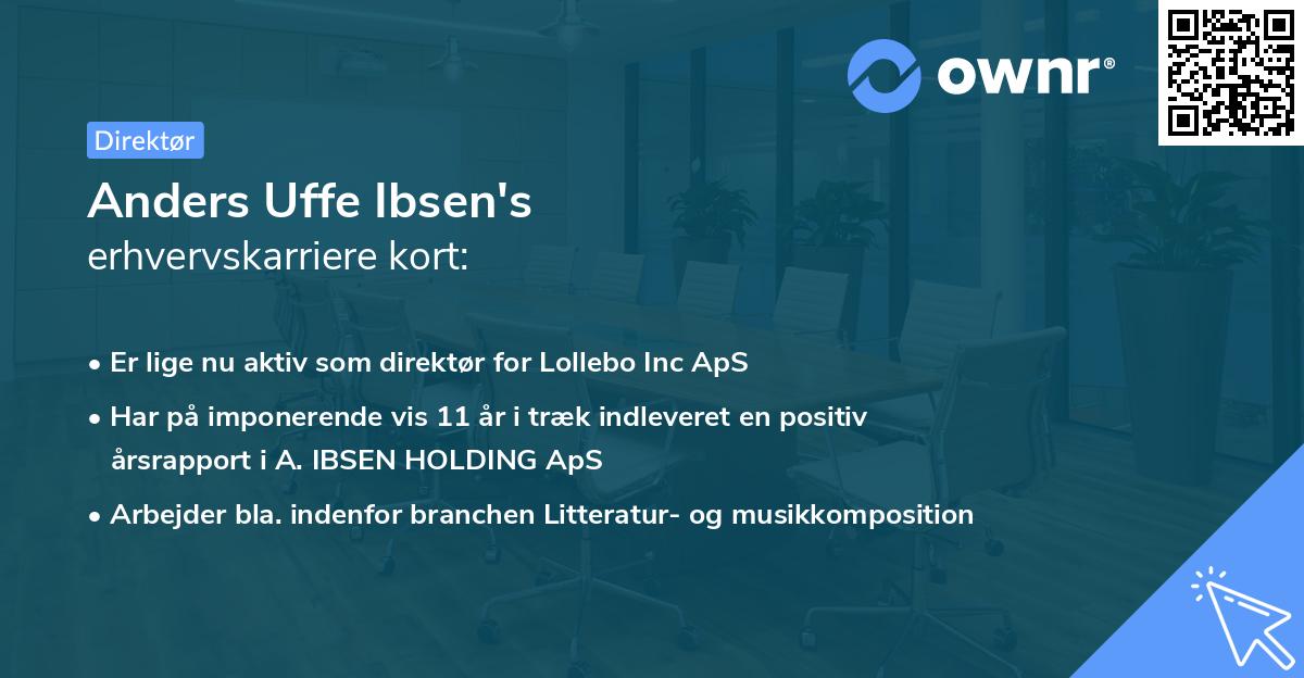 Anders Uffe Ibsen's erhvervskarriere kort