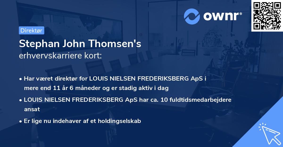 Stephan John Thomsen's erhvervskarriere kort