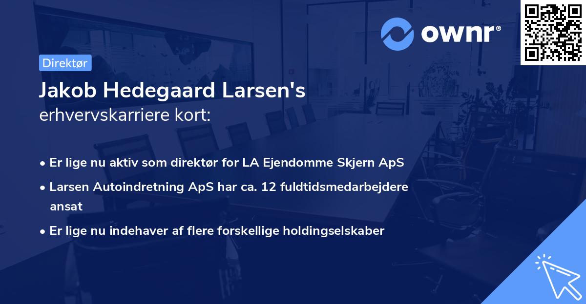 Jakob Hedegaard Larsen's erhvervskarriere kort