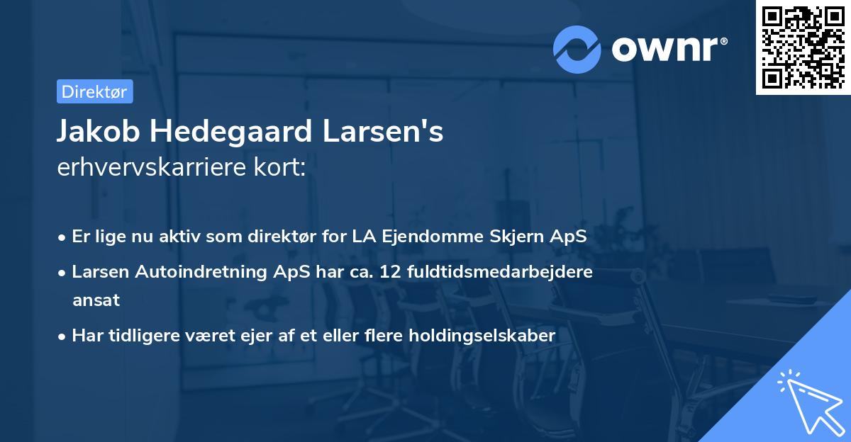 Jakob Hedegaard Larsen's erhvervskarriere kort