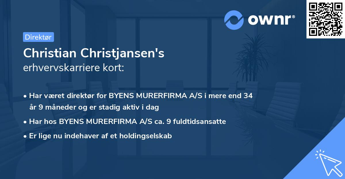 Christian Christjansen's erhvervskarriere kort