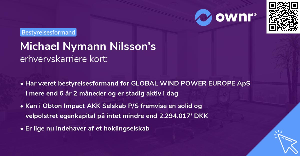 Michael Nymann Nilsson's erhvervskarriere kort