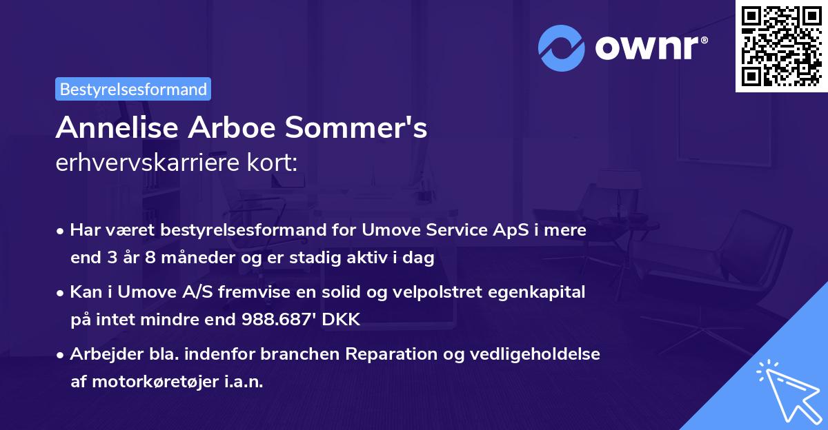 Annelise Arboe Sommer's erhvervskarriere kort