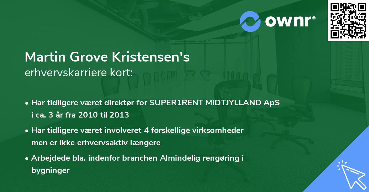 Martin Grove Kristensen's erhvervskarriere kort