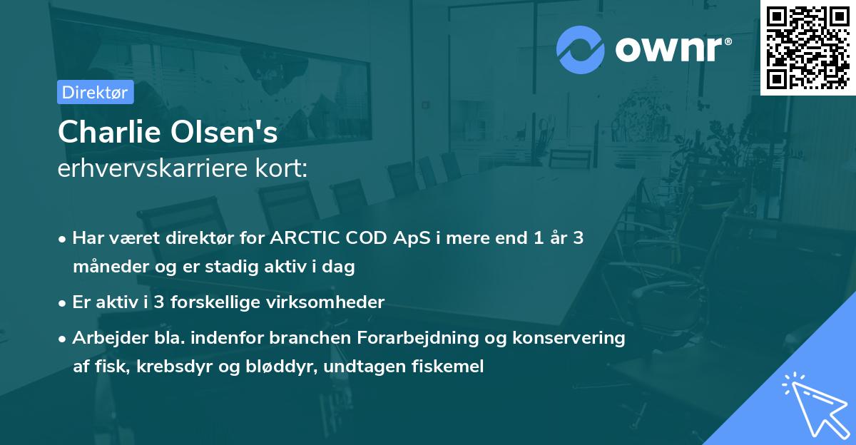 Charlie Olsen's erhvervskarriere kort