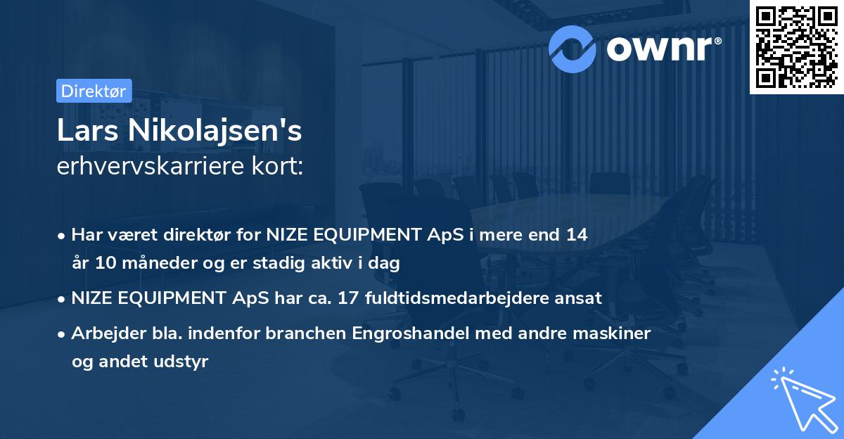 Lars Nikolajsen's erhvervskarriere kort
