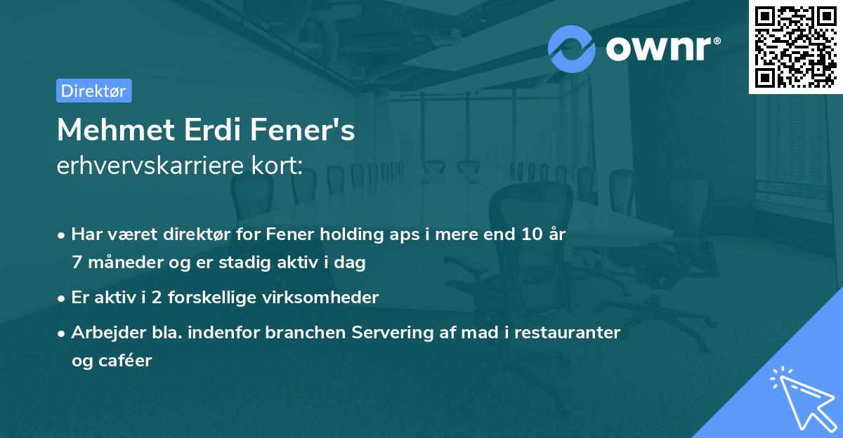 Mehmet Erdi Fener's erhvervskarriere kort