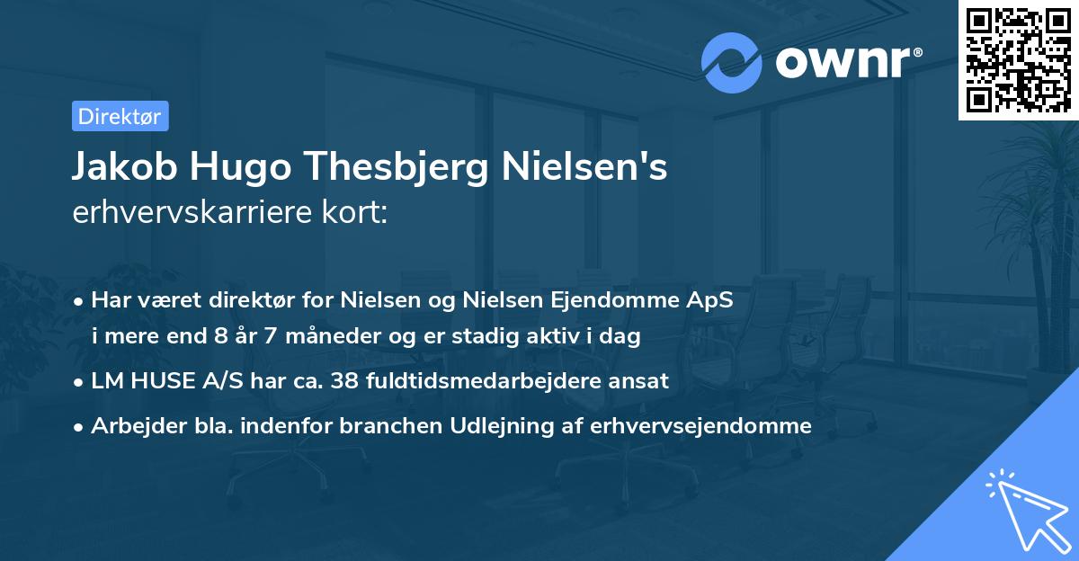 Jakob Hugo Thesbjerg Nielsen's erhvervskarriere kort