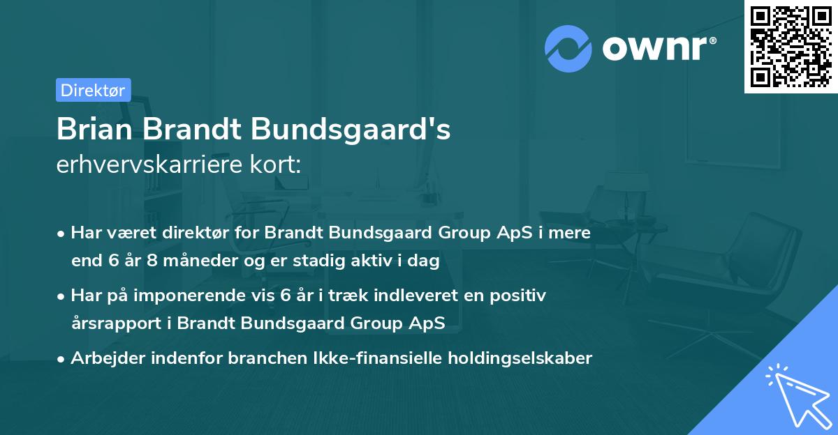 Brian Brandt Bundsgaard's erhvervskarriere kort