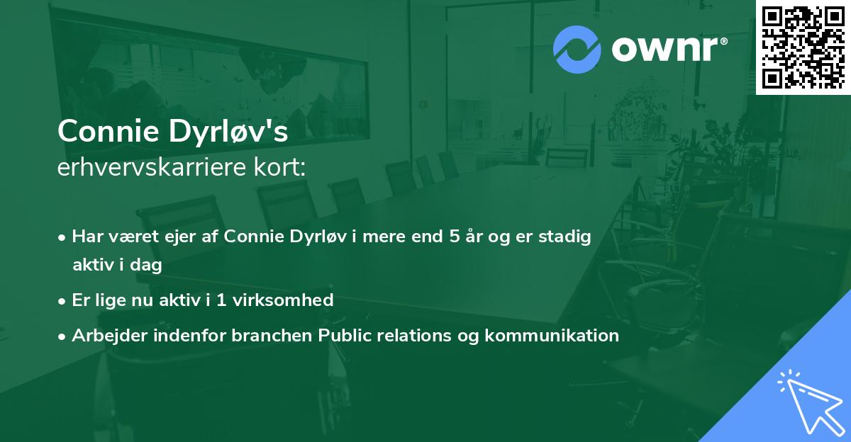 Connie Dyrløv's erhvervskarriere kort