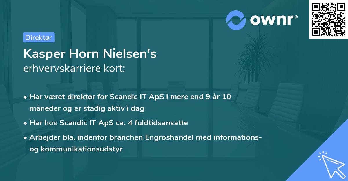 Kasper Horn Nielsen's erhvervskarriere kort