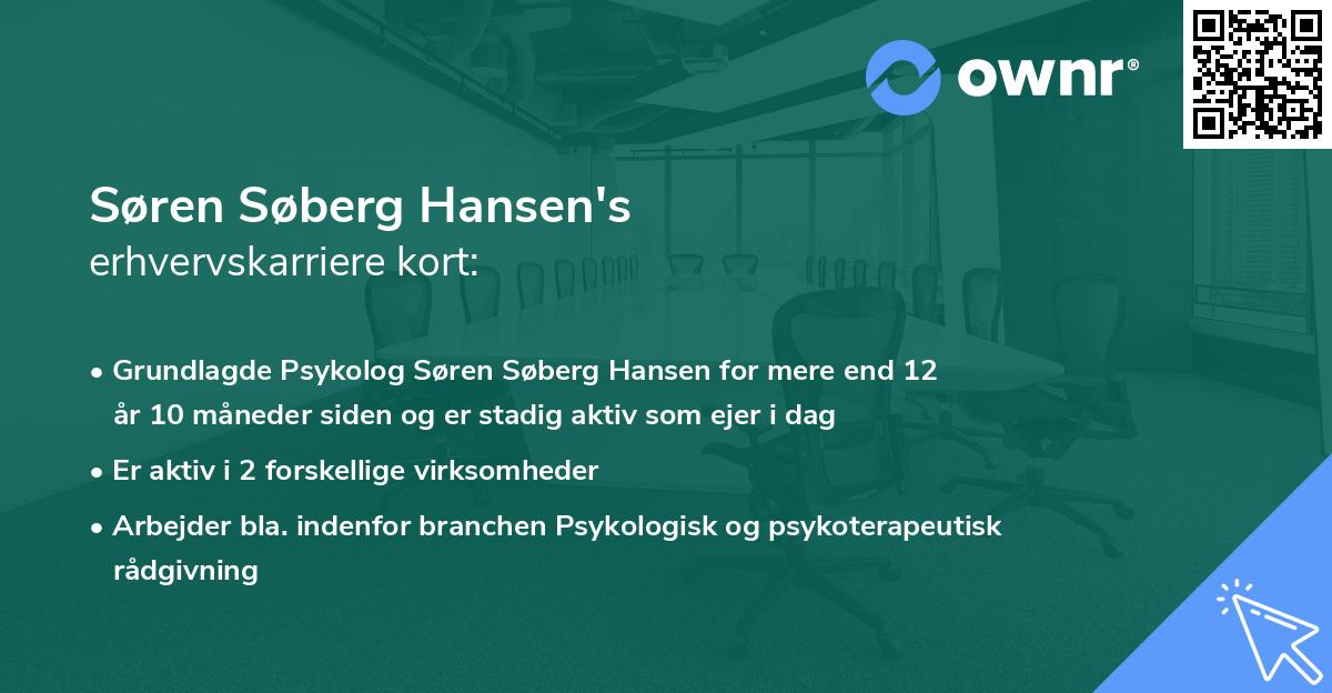 Søren Søberg Hansen's erhvervskarriere kort