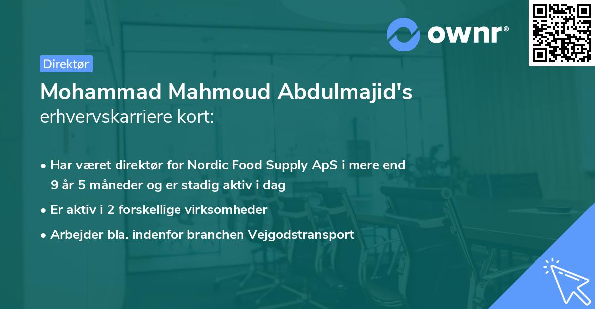 Mohammad Mahmoud Abdulmajid's erhvervskarriere kort