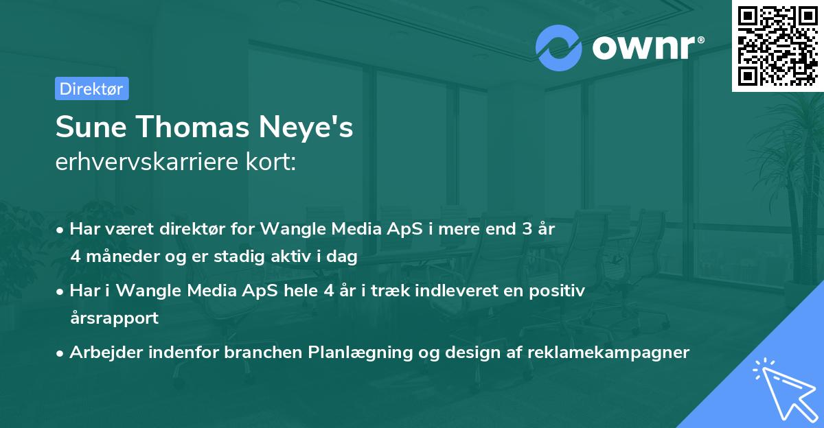 Sune Thomas Neye's erhvervskarriere kort