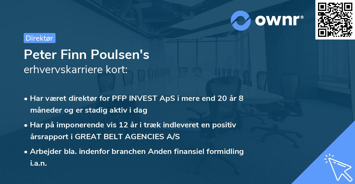 Peter Finn Poulsen's erhvervskarriere kort