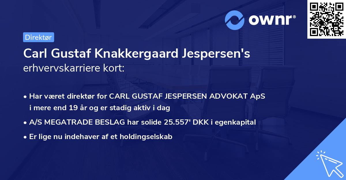 Carl Gustaf Knakkergaard Jespersen's erhvervskarriere kort