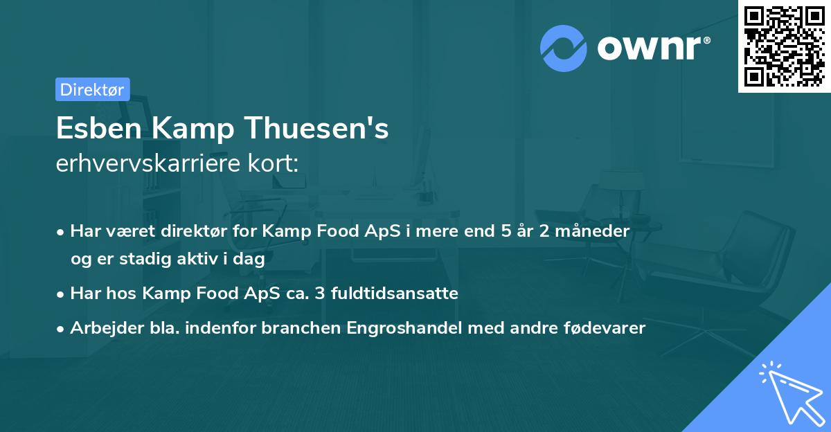 Esben Kamp Thuesen's erhvervskarriere kort