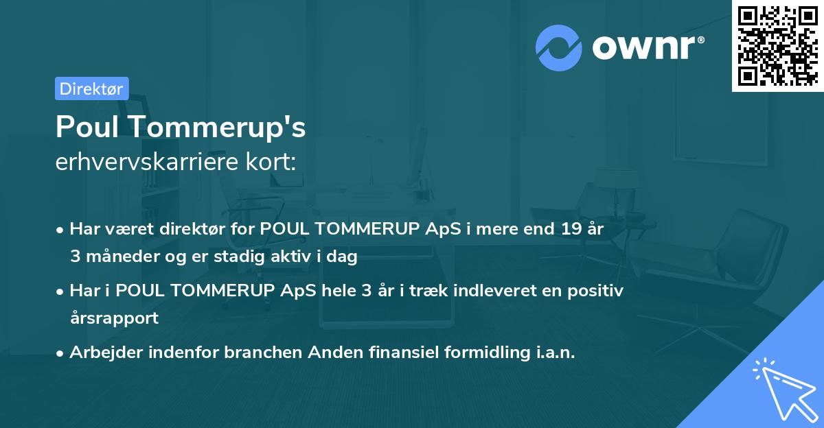 Poul Tommerup's erhvervskarriere kort