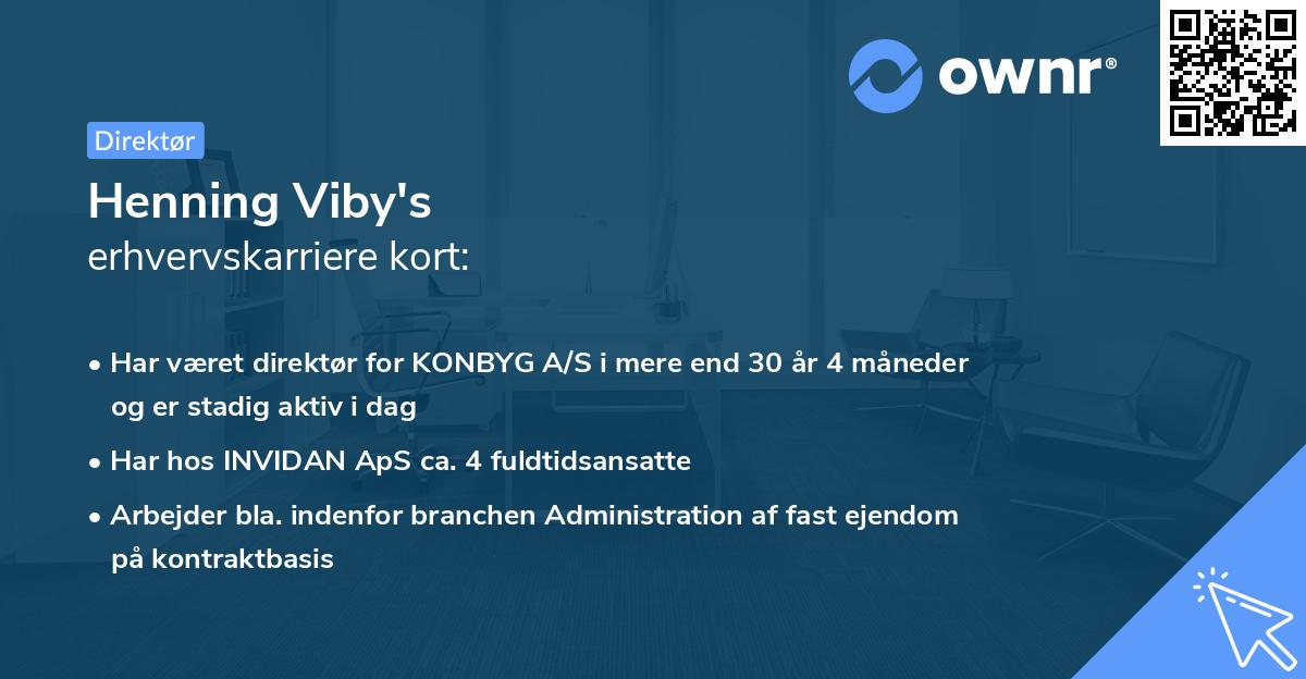 Henning Viby's erhvervskarriere kort