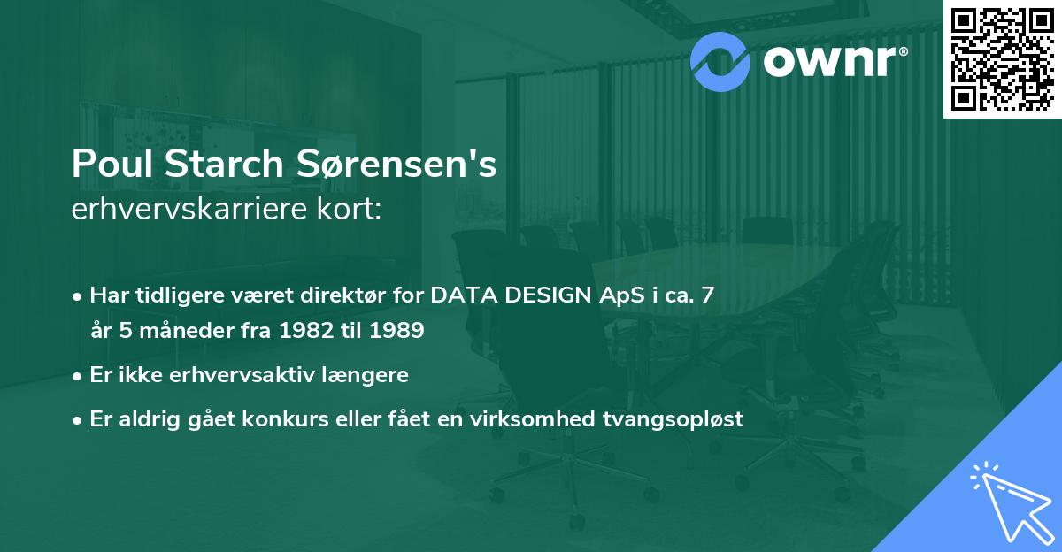 Poul Starch Sørensen's erhvervskarriere kort