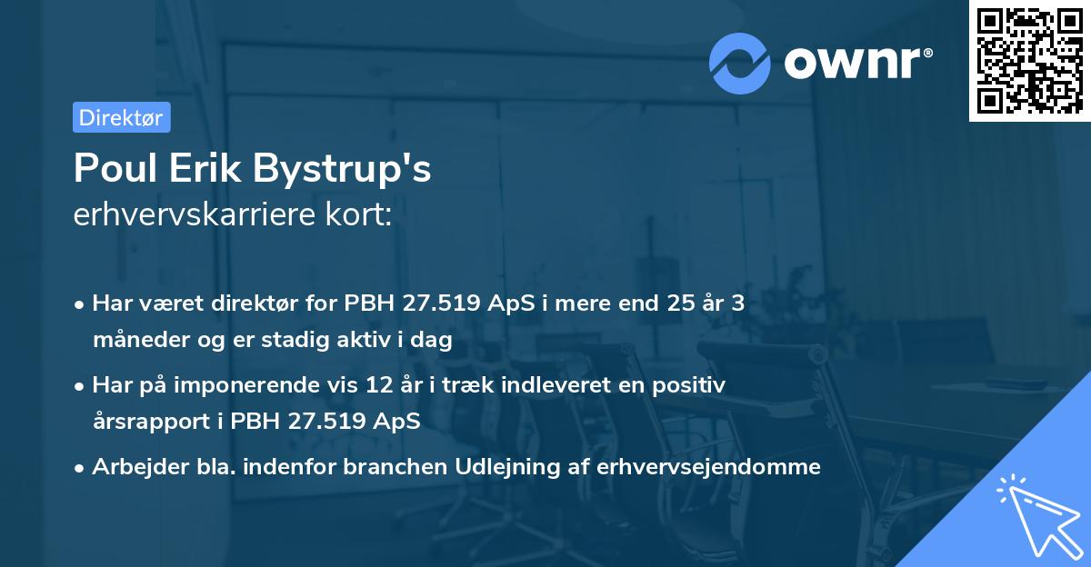 Poul Erik Bystrup's erhvervskarriere kort