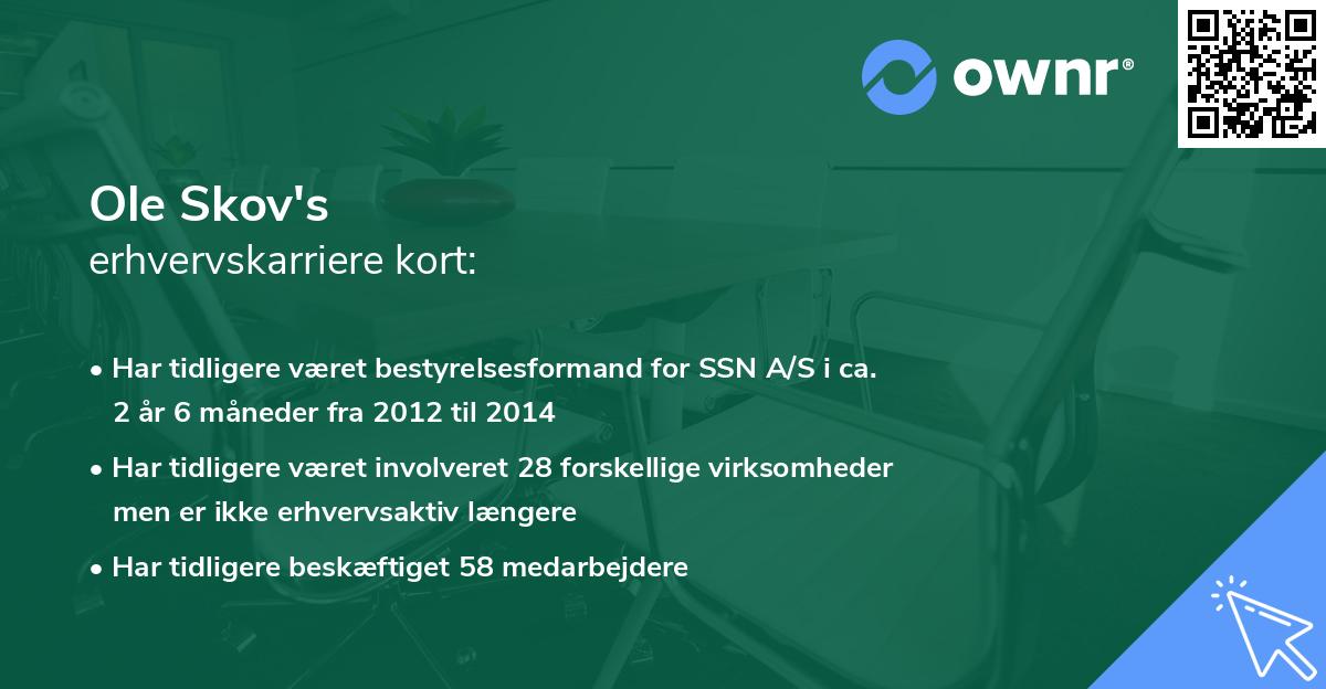Ole Skov's erhvervskarriere kort