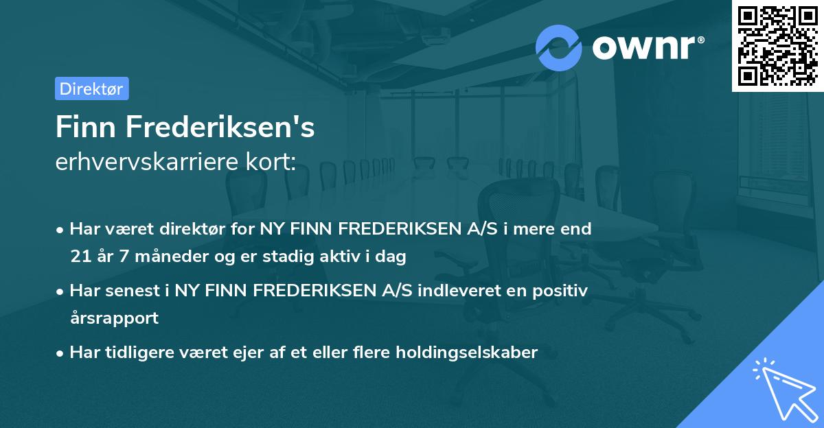 Finn Frederiksen's erhvervskarriere kort