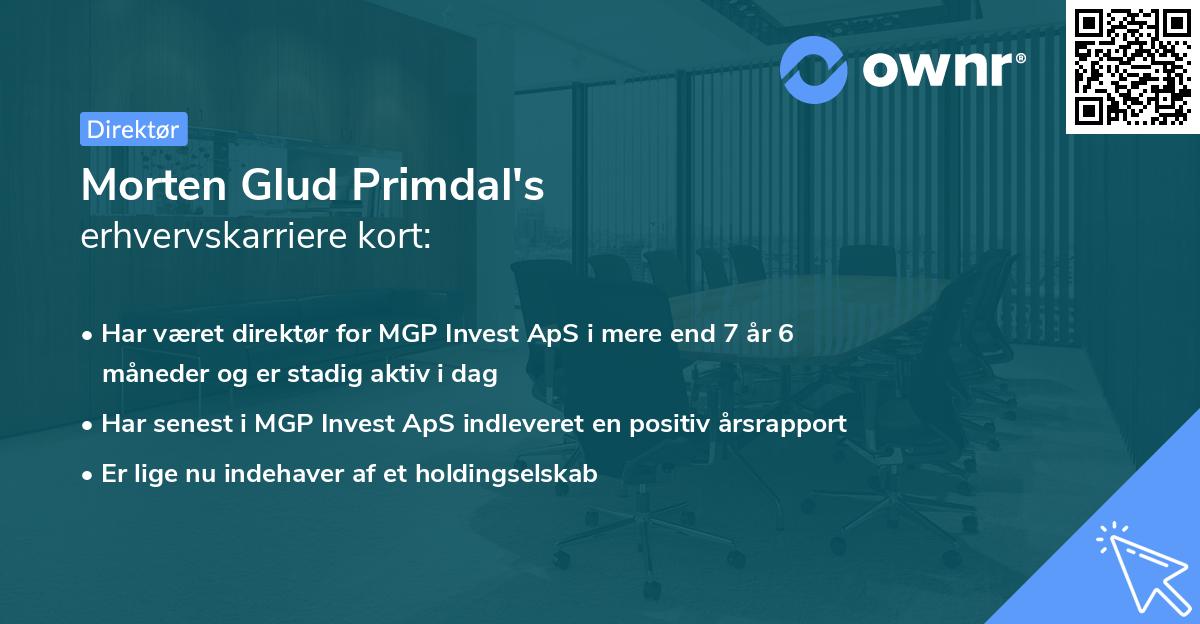 Morten Glud Primdal's erhvervskarriere kort