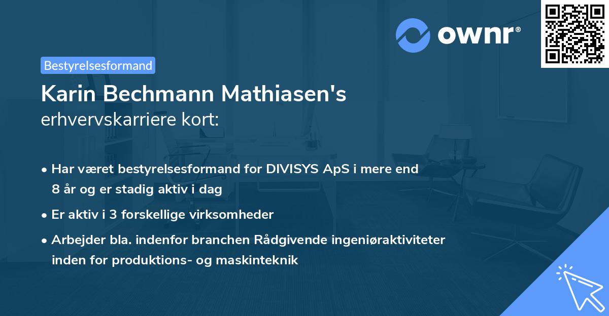 Karin Bechmann Mathiasen's erhvervskarriere kort