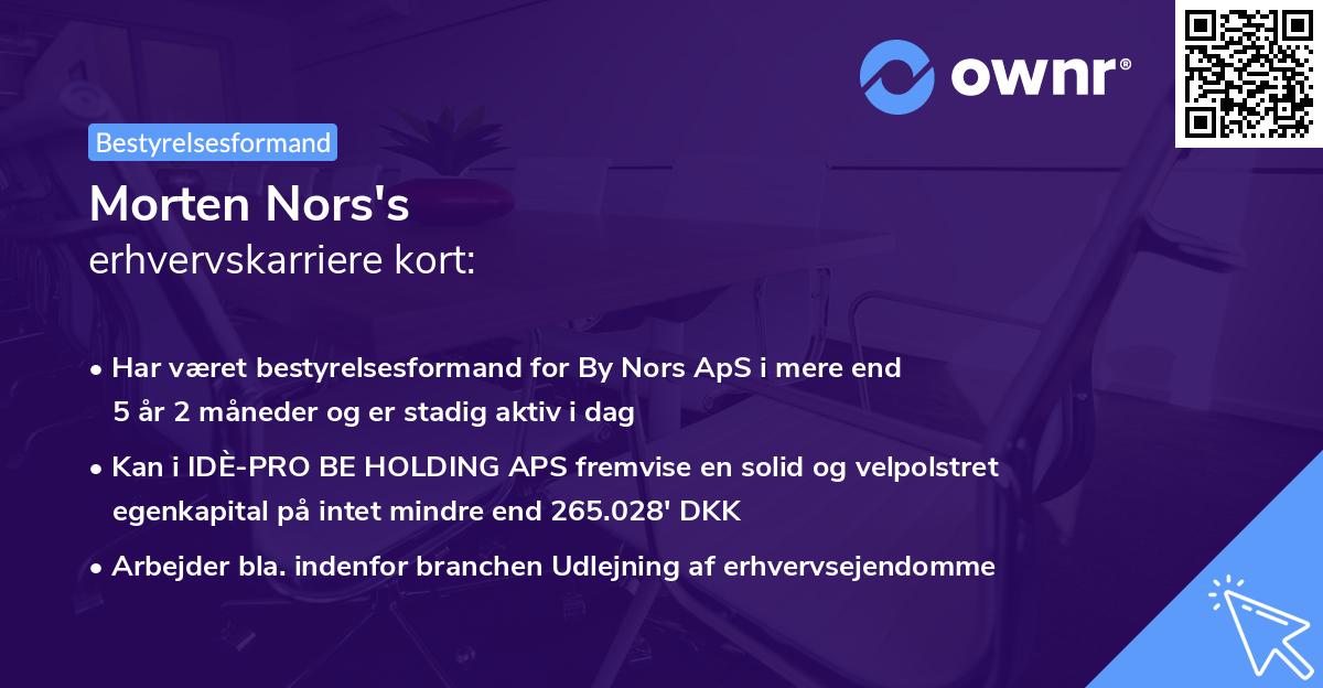 Morten Nors's erhvervskarriere kort